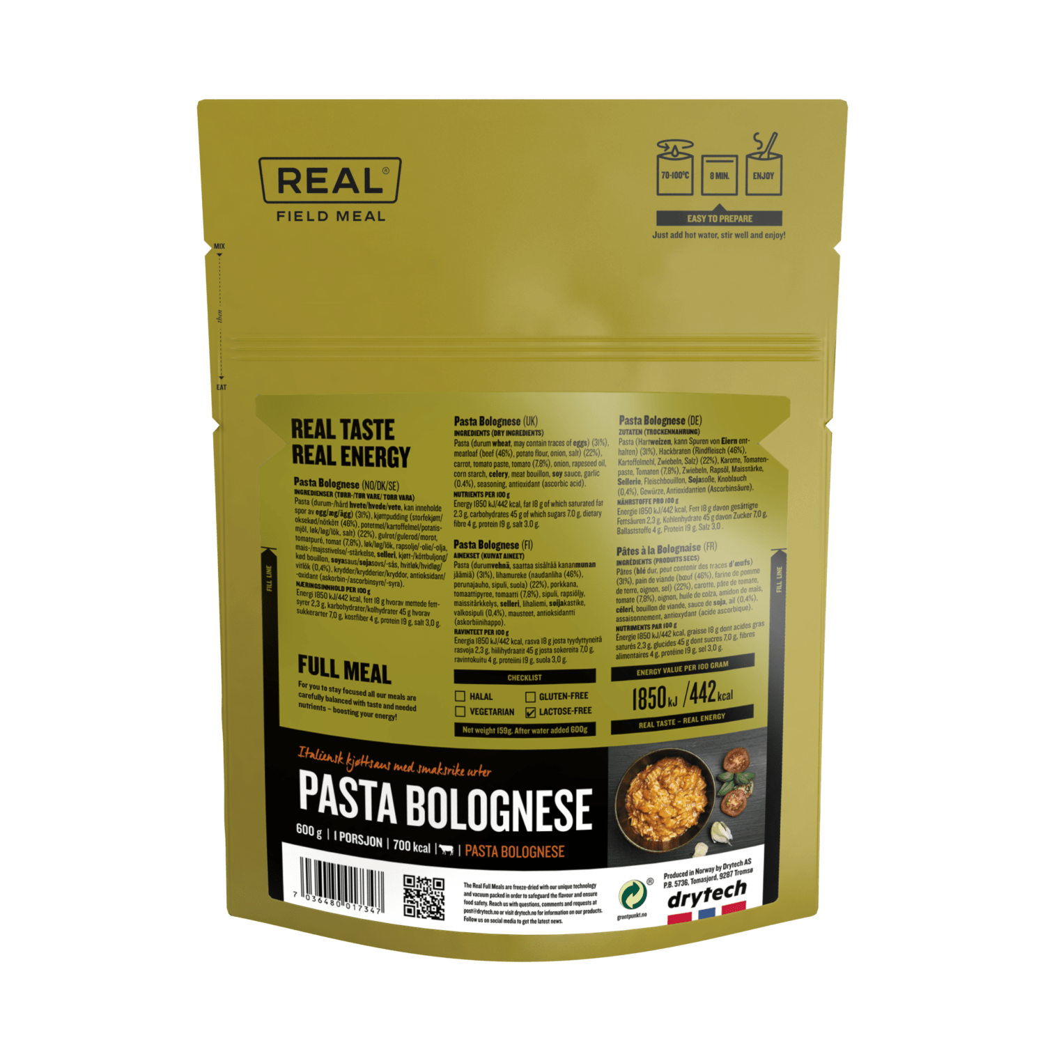 REAL Field Meal Pasta bolognese - Afbeelding 2
